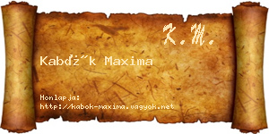 Kabók Maxima névjegykártya